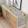 thumbnail image 4 of You Are My Sunshine Table Runner 48 Inches Long Farmhouse Dress Scarves, Yellow Sunflowers Cute Bees Heart Retro Wood Dining Tablerunner for Coffee Table/Kitchen Island/Party Décor, 13" x 48", 4 of 8