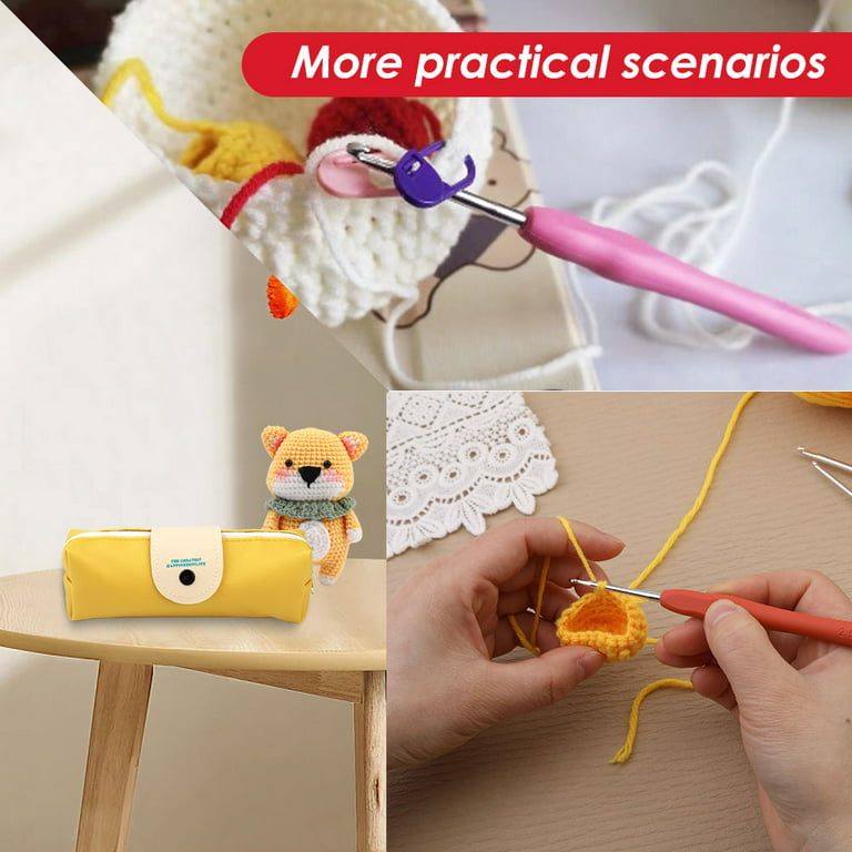 UzecPk 106 Pcs Crochet Hook Set, Ergonomic Knitting Needle Kits, Crochet  Needle Kits for Beginners 