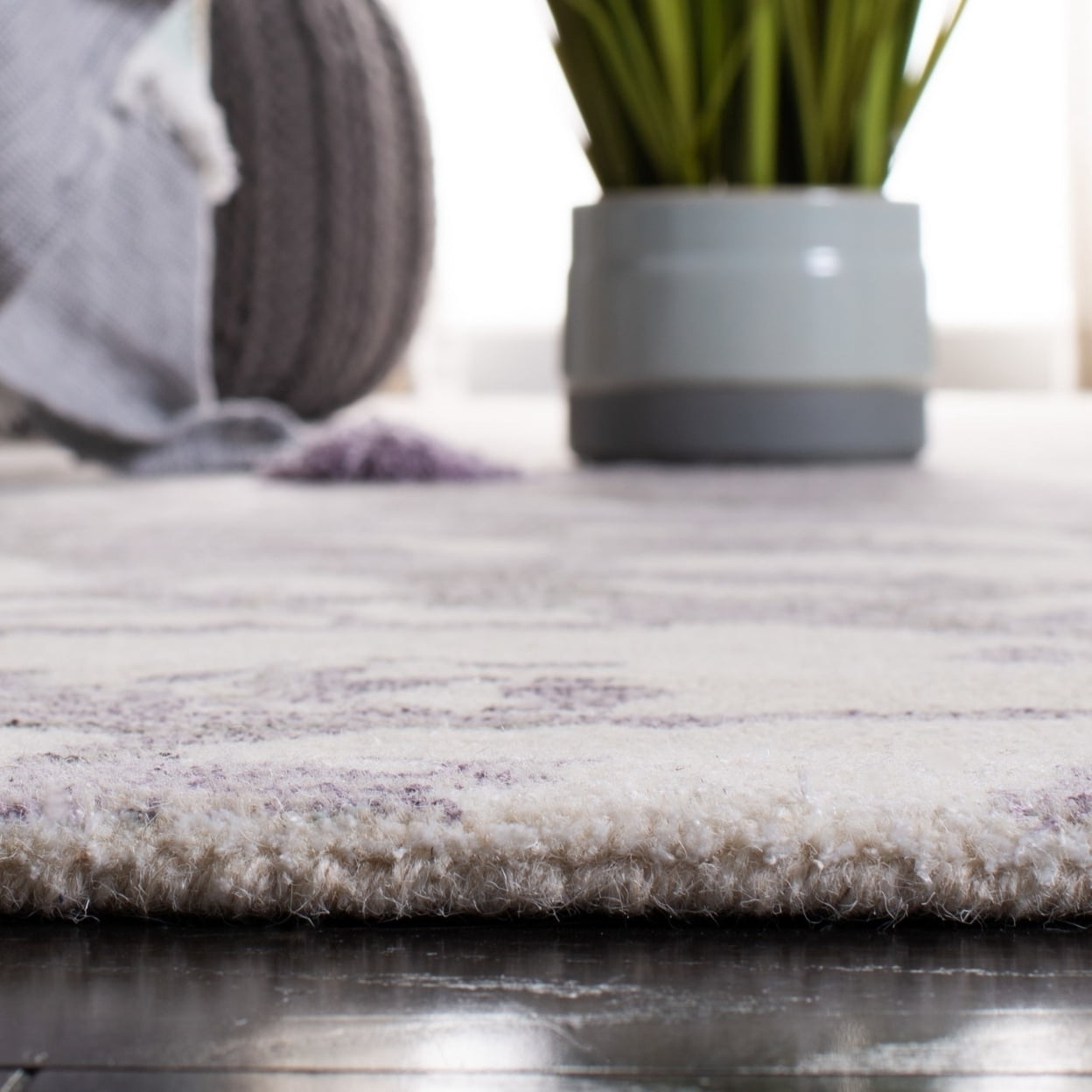 SAFAVIEH Restoration Vintage Conway Abstract Distressed Area Rug, Purple/Ivory, 5' x 8'