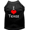 Pet Dog Cat Shirt Screen Printed, "I Love Texas"