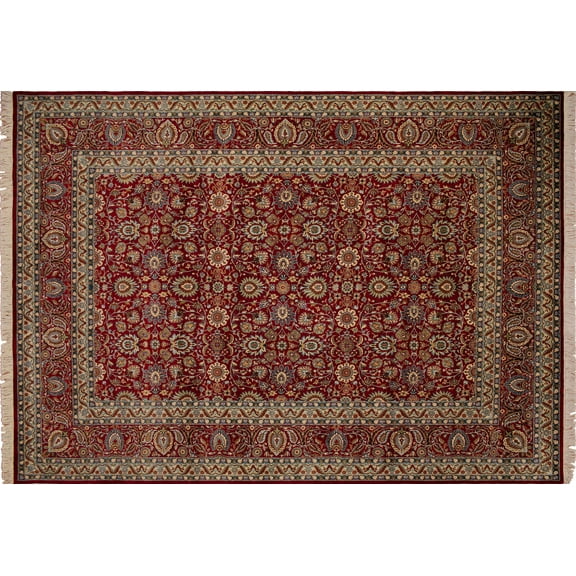 Wali Remingto Red/Teal Green Rug, 8'11" x 12'7"