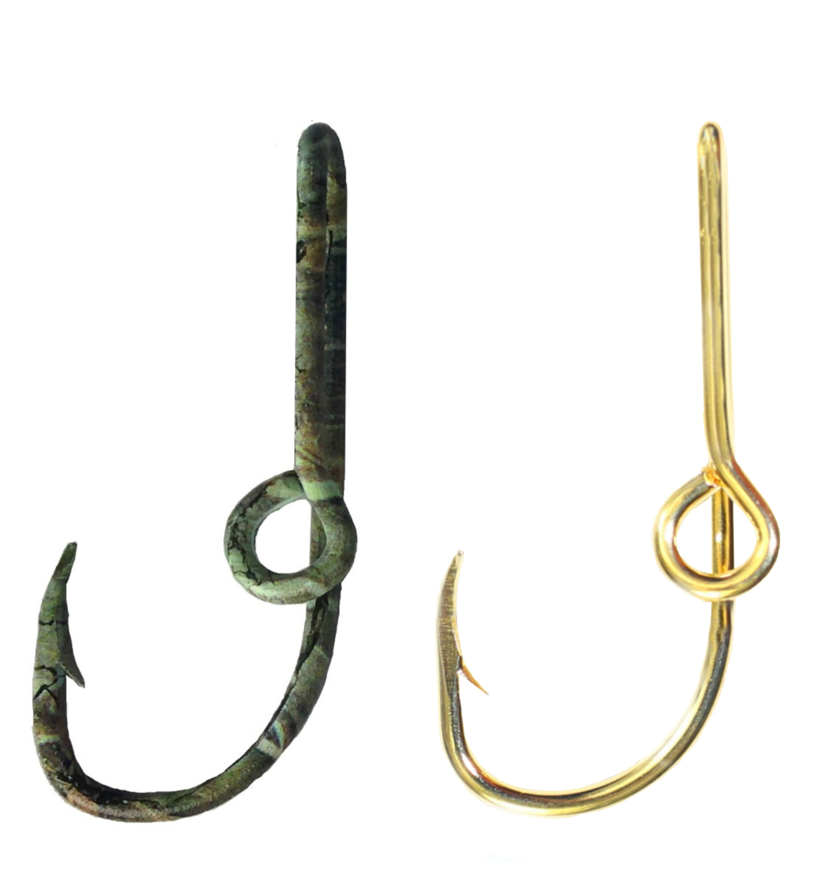 Fish Hook Clasps money Camo and GOLD ORIGINAL EAGLE CLAW 155a CAP Hook Hat Pin 