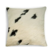 18" x 18" x 5" White And Black Cowhide  Pillow