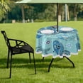 thumbnail image 7 of Coolnut Elegant Butterfly Round Table Cloth, Heat Resistant Table Cover with Umbrella Hole and Zipper for Outdoor Camping Picnic Party BBQ, 60", 7 of 7