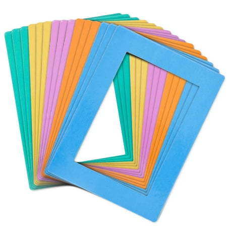 15-Pack 4x6 Magnetic Picture Frames for Refrigerator, Locker, Office, Kitchen Cabinet, Classroom, Arts and Crafts Projects, Holds 4x6 Photos (5 Colorful Borders)