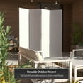 thumbnail image 2 of Red Lantern 6 ft. Tall Woven Fiber Outdoor All Weather Room Divider - 4 Panel - White, 2 of 8