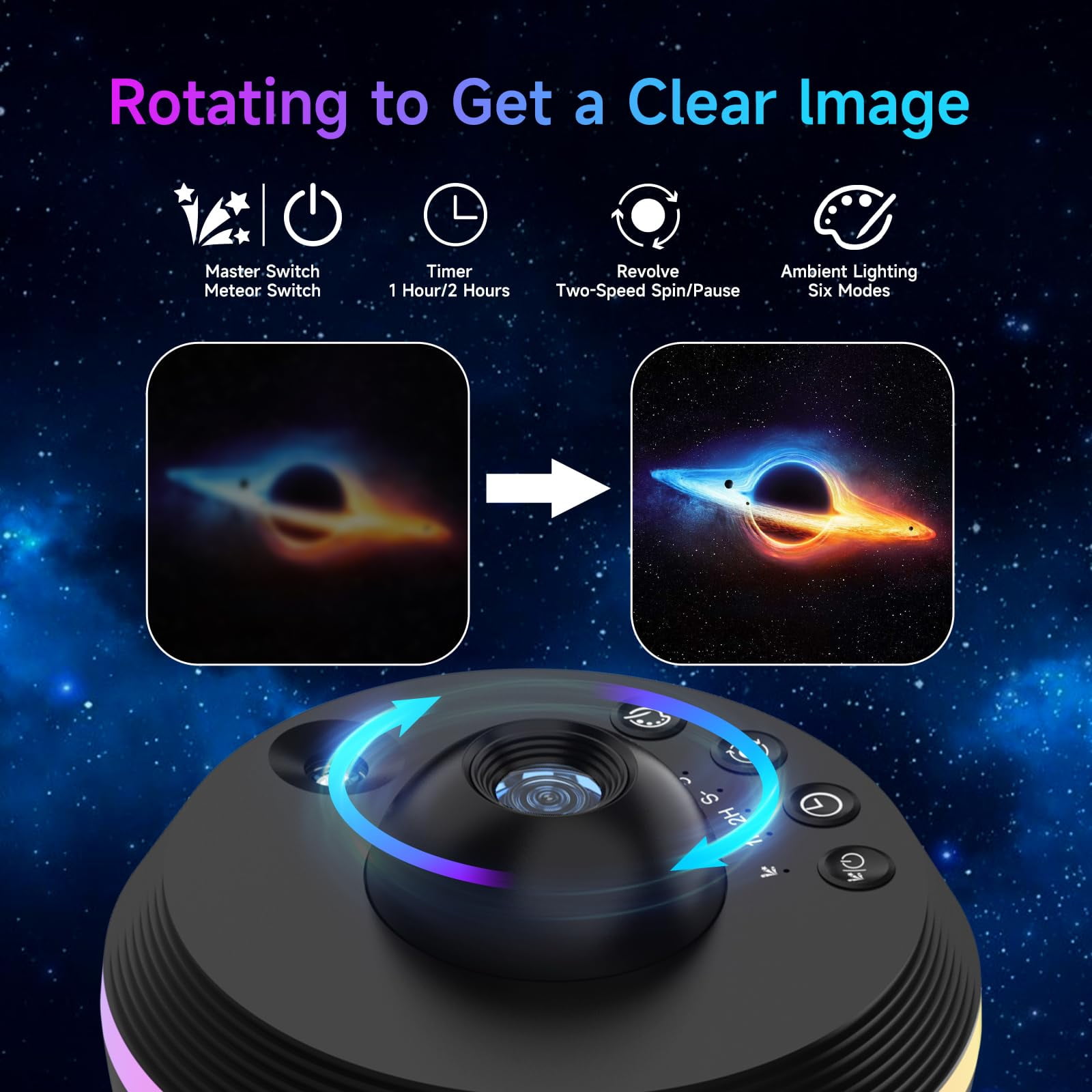 Planetarium Galaxy Projector for Bedroom, 4K 13 in 1 HD Star Projector for Adults & Kids, Timer Adjustable Night Light with Meteor Milky Way Knob , Space Lamp Room Decor for Teens,Black
