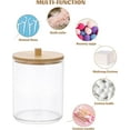 thumbnail image 4 of Porta hisopos de acrílico transparente con tapa de bambú de estilo minimalista moderno ZDWQFA, 4 of 8