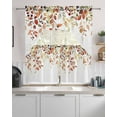 thumbnail image 2 of Fall Leaves Kitchen Curtains Sets 24 Inch Length with Valance, Country Watercolor Orange Eucalyptus Plants Swag Valances and Tiers Curtain Set Drapes Swag Curtains for Living Room, Bathroom, Bedroom, 2 of 6