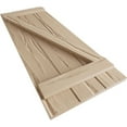 thumbnail image 6 of Ekena Millwork 16 1/2"W x 88"H Rustic Three Board Joined Board-n-Batten Riverwood Faux Wood Shutters w/Z-Board (Per Pair), Primed Tan, 6 of 10