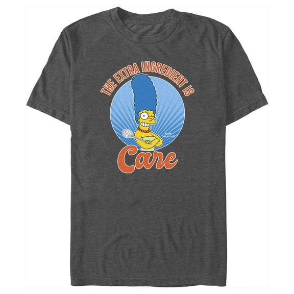 Men's The Simpsons Marge The Extra Ingredient is Care Graphic Tee Charcoal Heather X Large