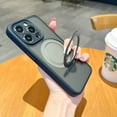 thumbnail image 4 of 360° Rotate Magnetic Ring for iPhone 15 Case, Compatible with MagSafe with Ring Holder Kickstand, Military Grade Shockproof Translucent Back for iPhone 15 Phone Case, Darkblue, 4 of 10