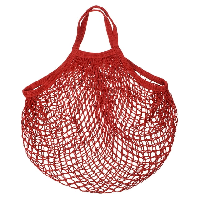 Unique Bargains Sac en Filet de Coton, 15x13.8 Pieds Sacs d'Épicerie Réutilisables en Filet Rouge