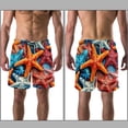 thumbnail image 3 of luoweisi Men's Beach Shorts Quick Dry Swim Trunks with Mesh Lining Starfish L, 3 of 5