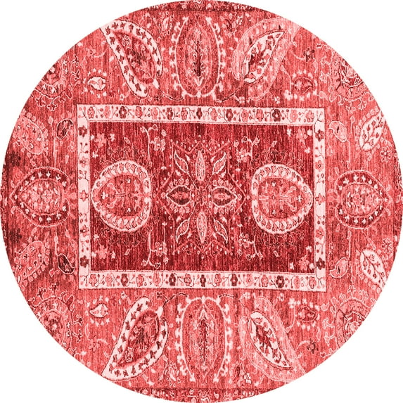 Ahgly Company Indoor Round Oriental Red Traditional Area Rugs, 3' Round