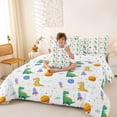 thumbnail image 3 of Erosebridal Retro Dino Pattern 7 Pieces Bedding Comforter Set,Cartoon Rocket Galaxy Planet Full Bedding Set For Boys Kids,Reversible, 3 of 7