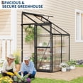 thumbnail image 2 of 4x4FT Lean-to Greenhouse – Walk-In Outdoor Garden Plant Shelter with Adjustable Roof Vent, Sliding Door, Sturdy Aluminum-Steel Frame, All-Season Plant Protection, Green-4x4FT, 2 of 7
