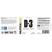 NutraBio Vitamin D (5000 IU), Immune Support - 90 Vegetable Capsules