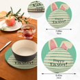 thumbnail image 2 of SKYSONIC Cute Bunny Ear Stripe Trivet Round Hot Pads, Set of 2 Happy Easter Egg Pot Holder Heat Resistant Trivets Cotton Thread Weave Mats for Kitchen Counter Hot Dishes Pot Teapot Table Decor, 2 of 7