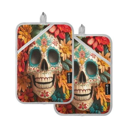 

Vzayy Kitchen Pot Holders Sets Heat Resistants for Cooking Baking Orange Rose Sku