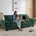 thumbnail image 4 of Dinosisco 84"L Deep Seat Sofa, Corduroy Upholstered Sleeper Couch for Living Room, Green, 4 of 8