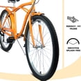 thumbnail image 6 of 26" Bike for Mens Adults Cruiser Bike Shimano 7 Speed Steel Frame City Commuter Bicycle with Dual Brakes, Orange, 6 of 11
