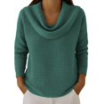 thumbnail image 2 of Harpily Long Sleeve Shirts for Women Cowl Neck Waffle Textured Loose Fit for Women Casual Street Wear Daily Outfits, 2 of 4