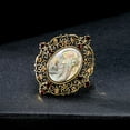 thumbnail image 3 of MAYUJIAA Women Ladies Exquisite Shell Alloy Brooch Pin with Rhinestone Clothing Accessory AL416-A SS311-28184, 3 of 5