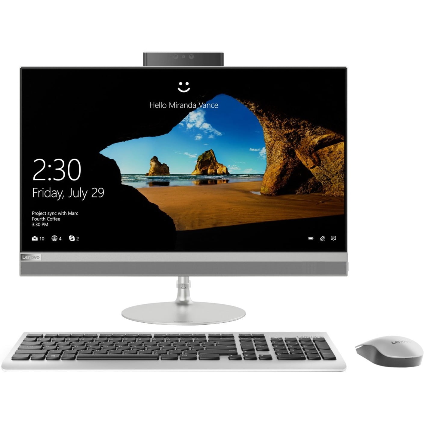 Lenovo IdeaCentre 23.8" Full HD Touchscreen AllInOne Computer, Intel