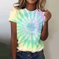 thumbnail image 2 of DeHolifer Tie Dye Shirt for Womens Crewneck Casual Summer Short Sleeve Tee T-Shirts Yellow XL, 2 of 6