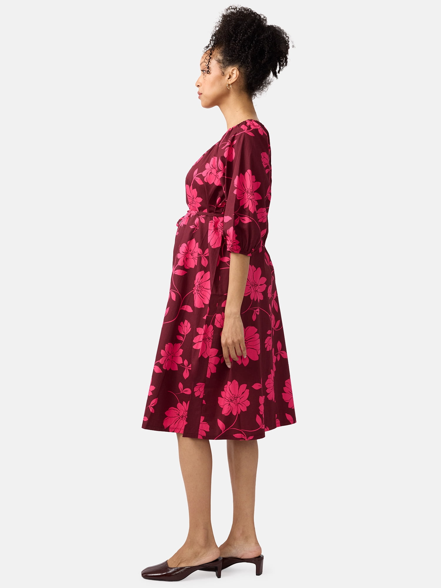 Ingrid & Isabel For Every Belly Women’s Maternity Midi Cotton Dress, Sizes S-XXL