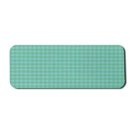Abstract Computer Mouse Pad  Rhombus Inspired Intertwined Triangles Squares Geometric Print  Rectangle Non-Slip Rubber Mousepad Large  31  x 12  Gaming Size  Sea Green Baby Blue  by Ambesonne