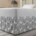 thumbnail image 1 of Star Bed Skirt, Vertical Stripes with Doodle Stars Hearts Dots and Funny Ponies Nursery Theme, Elastic Bedskirt Dust Ruffle Wrap Around for Bedding Decor, 4 Sizes, White Black Grey, by Ambesonne, 1 of 2