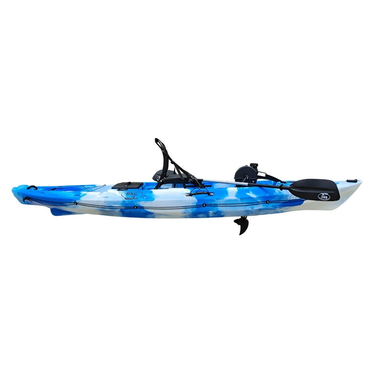 BKC PK12 12' Single Propeller Pedal Drive Fishing Kayak W/ Rudder