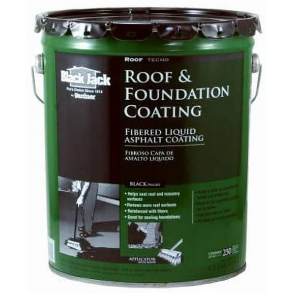 Gardner-Gibson Roof Coating 9/30/6125 Series - Asphalt, Easy Installation - 4.75 Gal, Black