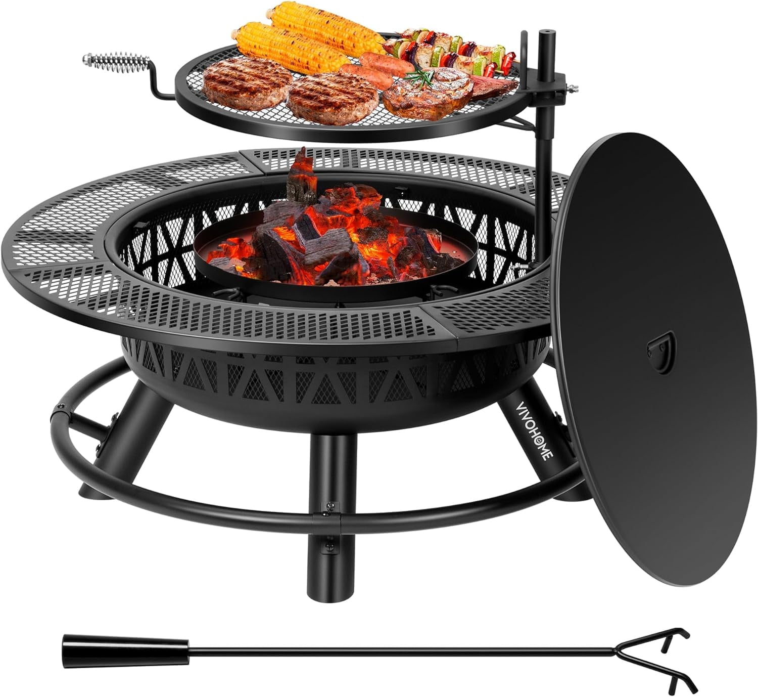 Big Horn 40in Ranch Fire Pit with Cover Walmart