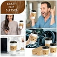 thumbnail image 6 of Kraft Paper Coffee Cup Sleeves 200 packs - Coffee Sleeves, Disposable Corrugated Cup Sleeves Holder for Protective Hot and Cold Insulation, Fits 10, 12, 16, 20 oz Paper Cups (Cup Not Included), 6 of 6