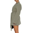 thumbnail image 5 of Wassery Women's Spring Autumn Blazer Suit Solid Color Long Sleeve Lapel Belted Suit Coat Ladies Stylish Casual Business Blazer Coats, 5 of 6