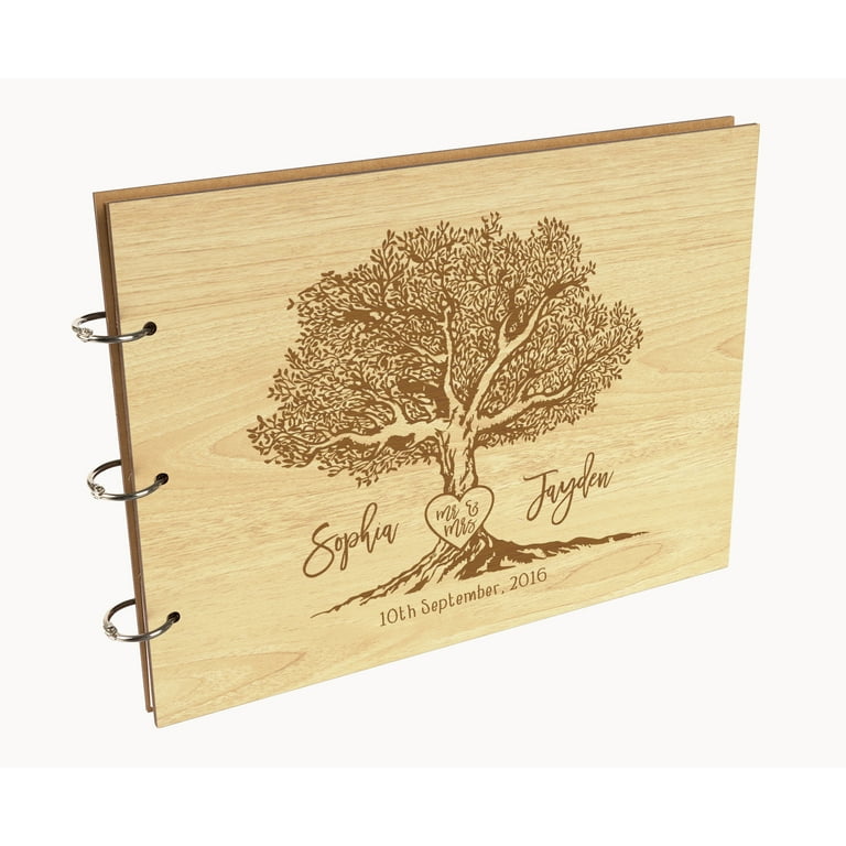 Wooden Memory Book, Personalized Guest book, Custom Album