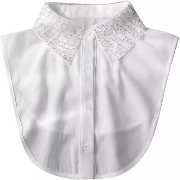 Zhengup Cotton Fake Collar Detachable Dickey Collar Half Shirts Round Collar Blouse False Collar Top for Women Girls Outfits