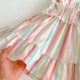 thumbnail image 5 of Toddler Girls Dresse Sleeveless Square Collar Color Stripes Dress Childrens Girls Summer Holiday Seaside Vacation Sweet Athleisure Dresses,3 -4 Years, 5 of 9
