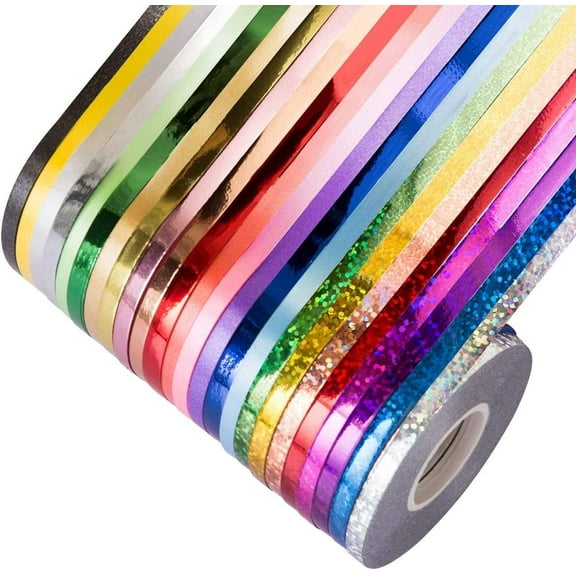 Naler 24 Rolls Curling Ribbon,24 Assorted Colors Balloon String Roll Gift Wrapping Ribbon for Adult Party Art Crafts Florist Bows Wedding Decoration,Total 524 Yards