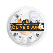 Olive & June Instant Mani Extra Short Squoval Press-on Nails, Halloween Spiderwebs, 42 Pieces