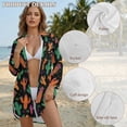 thumbnail image 6 of Xoenoiee Cactus Leaves Print Womens Swimsuit Coverup Button Up Swim Cover Ups for Swimwear Women Shirt Bathing Suit Cover Up Beach Coverups, S, 6 of 7