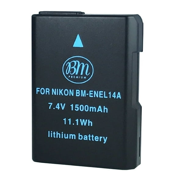 BM Premium ENEL14, EN-EL14, EN-EL14A Batterie pour Nikon Coolpix P7000, P7100, P7700, P7800, D3100, D3200, D3300, D3400, D5100, D5300, D5500, D5500, D5600, DF Appareil Photo Numérique SLR