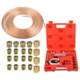 thumbnail image 1 of Unique Bargains Kit de Tuyauterie de Ligne de Frein OD 25 Pieds de 1/4 Pouce Revêtement en Cuivre avec 16 Raccords et Kit d'Outils de Fente Simple, 1 of 7