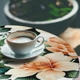 thumbnail image 3 of Ambesonne Fashion Floral Fitted Round Tablecloth, Flowers Autumn Art, 40"- 44" Diameter, Jade Green and Cinnamon, 3 of 5