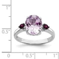 thumbnail image 5 of Diamond2Deal 925 Sterling Silver Pink Quartz and Garnet Engagement Ring Size 10 for Women, 5 of 8
