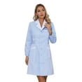 thumbnail image 2 of TiaoBug Women's Nurse Dress Cosplay Uniform Lab Coat Doctor Medical Outerwear Blue Peaked Lapel M, 2 of 7