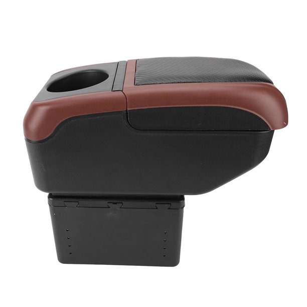 Arrillador de Reposabrazos, Reposabrazos de Consola de Automóvil con Universal Con Almacenamiento de Doble Capa y 6 Puertos USB, Caja de Almacenamiento de Reposabrazos de Cuero Pu